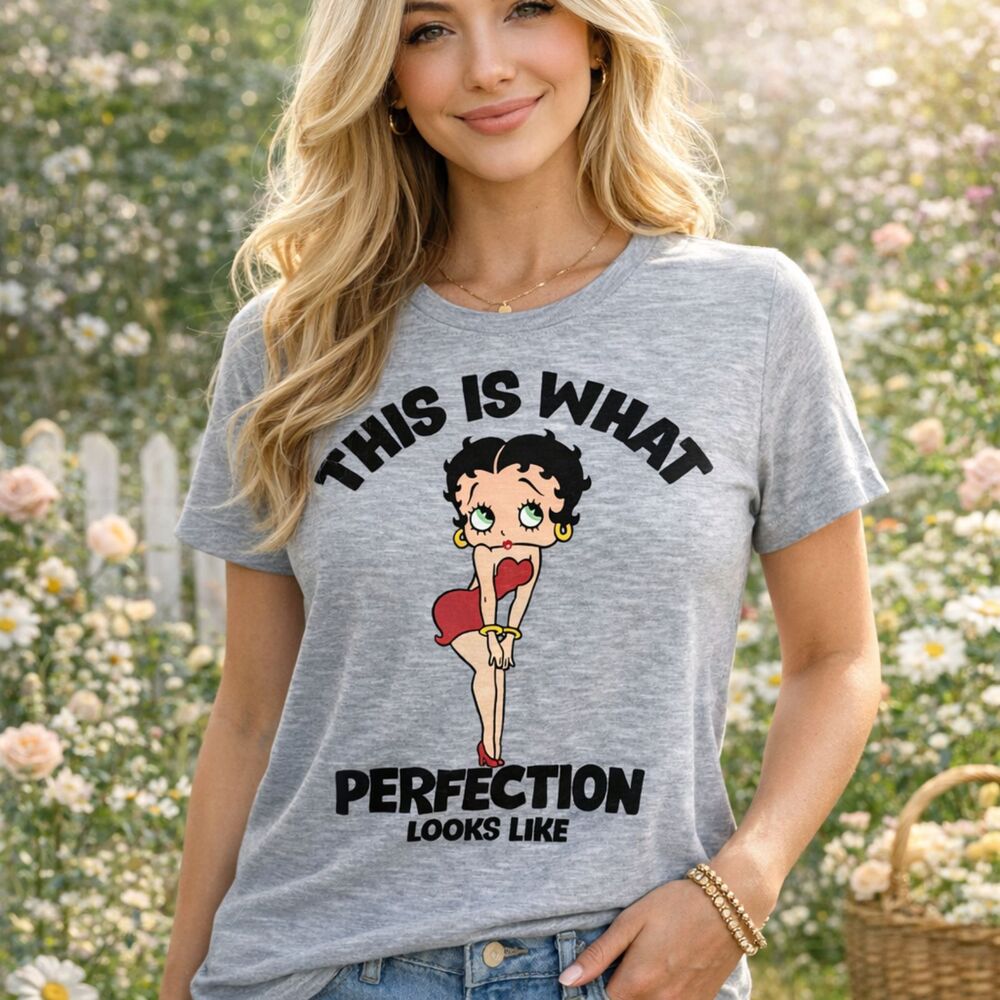 Betty Boop “This Is What Perfection Looks Like” Graphic Tee Women’s Size M SS #5